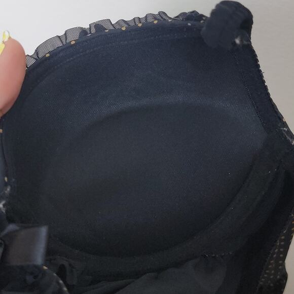 Sophie B Polka Dot Babydoll Slip Womens size S Tan Black - Picture 8 of 12